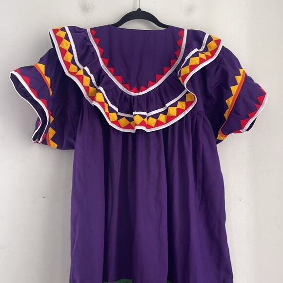 Vintage  handmade quilt pieced short sleeve maxi kaftan muumuu dress - Picture 7 of 9